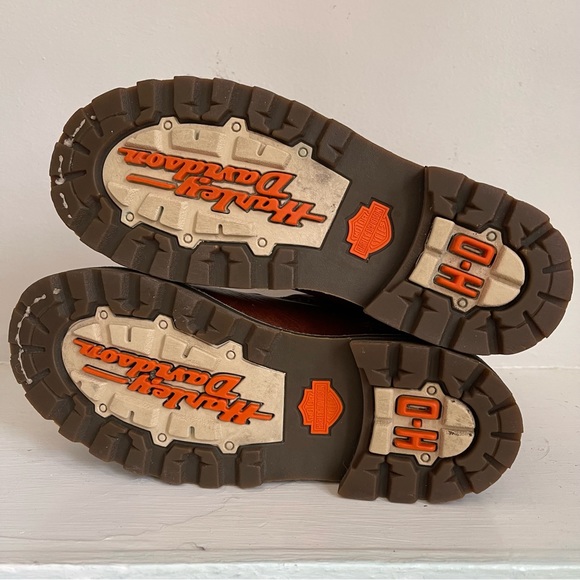 Harley Davidson Vintage Women’s Brown Leather Moto Boots Size 7 - Picture 8 of 15